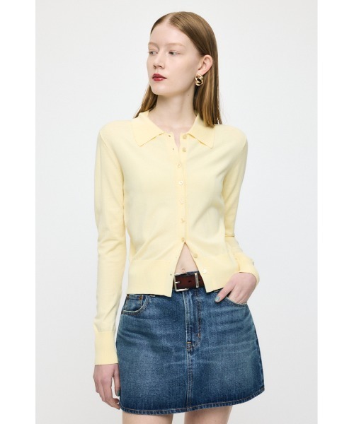 MOUSSY(マウジー)の「HIGH GAUGE ニットシャツ(ニット/セーター・レディース・ネイビー/オフホワイト/ライトイエロー/杢グレー・FREE)」の10枚目の写真
