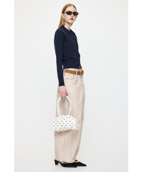 MOUSSY(マウジー)の「HIGH GAUGE ニットシャツ(ニット/セーター・レディース・ネイビー/オフホワイト/ライトイエロー/杢グレー・FREE)」の14枚目の写真