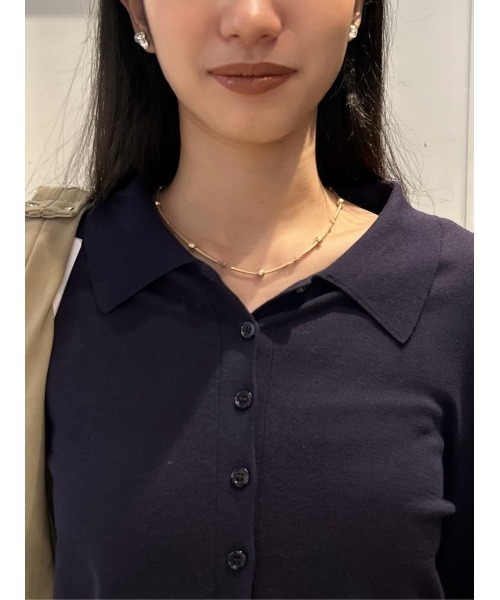 MOUSSY(マウジー)の「HIGH GAUGE ニットシャツ(ニット/セーター・レディース・ネイビー/オフホワイト/ライトイエロー/杢グレー・FREE)」の22枚目の写真