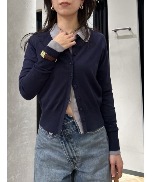 MOUSSY(マウジー)の「HIGH GAUGE ニットシャツ(ニット/セーター・レディース・ネイビー/オフホワイト/ライトイエロー/杢グレー・FREE)」の20枚目の写真