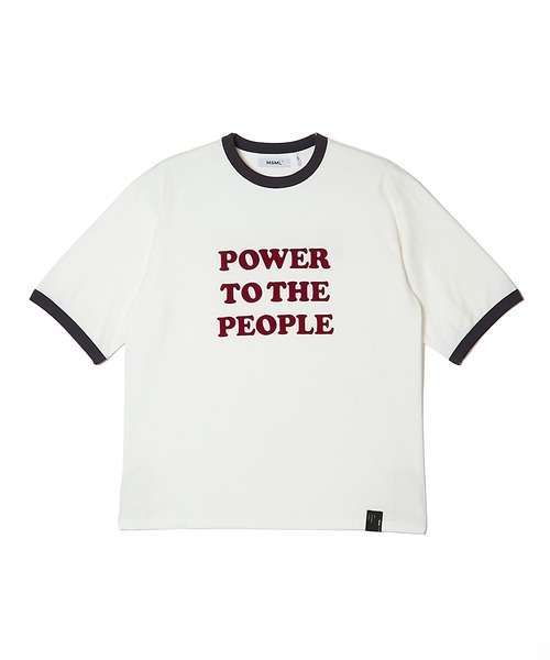MSML（エムエスエムエル）の「POWER TO THE PEOPLE RINGER T SHIRT（Tシャツ/カットソー・メンズ・ホワイト/ブラック・M/L/XL）」の2枚目の写真