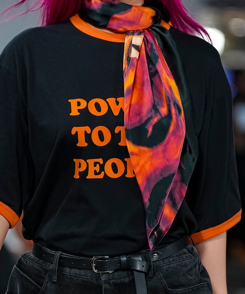 MSML（エムエスエムエル）の「POWER TO THE PEOPLE RINGER T SHIRT（Tシャツ/カットソー・メンズ・ホワイト/ブラック・M/L/XL）」の3枚目の写真
