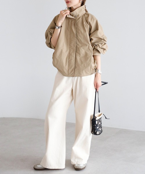 Bonjour Sagan（ボンジュールサガン）の「撥水スタンドネックマウンテンパーカー（マウンテンパーカー・レディース・ベージュ/ライトベージュ/カーキ・FREE）」の7枚目の写真