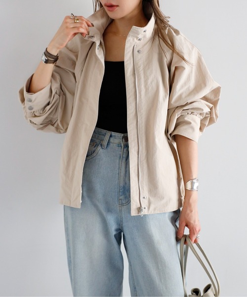 Bonjour Sagan（ボンジュールサガン）の「撥水スタンドネックマウンテンパーカー（マウンテンパーカー・レディース・ベージュ/ライトベージュ/カーキ・FREE）」の13枚目の写真