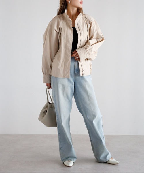 Bonjour Sagan（ボンジュールサガン）の「撥水スタンドネックマウンテンパーカー（マウンテンパーカー・レディース・ベージュ/ライトベージュ/カーキ・FREE）」の14枚目の写真