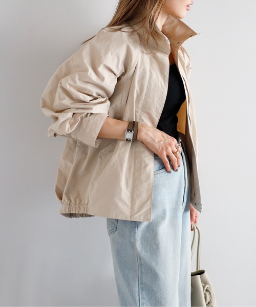 Bonjour Sagan（ボンジュールサガン）の「撥水スタンドネックマウンテンパーカー（マウンテンパーカー・レディース・ベージュ/ライトベージュ/カーキ・FREE）」の19枚目の写真