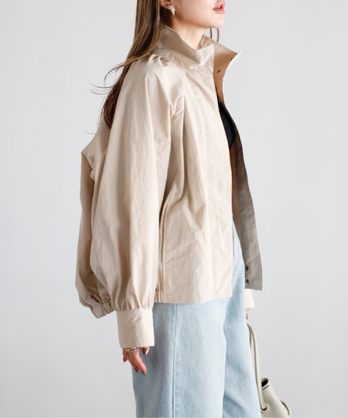 Bonjour Sagan（ボンジュールサガン）の「撥水スタンドネックマウンテンパーカー（マウンテンパーカー・レディース・ベージュ/ライトベージュ/カーキ・FREE）」の21枚目の写真