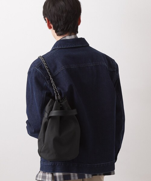 THE SHOP TK (ザ ショップ ティーケー )の「ツイル2WAY 巾着バッグ(ショルダーバッグ・メンズ・ブラック/ブラック系1/ダークグレー・00)」の2枚目の写真