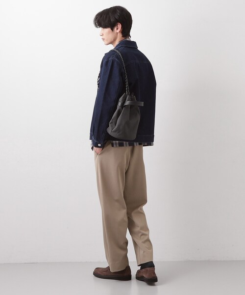 THE SHOP TK (ザ ショップ ティーケー )の「ツイル2WAY 巾着バッグ(ショルダーバッグ・メンズ・ブラック/ブラック系1/ダークグレー・00)」の7枚目の写真