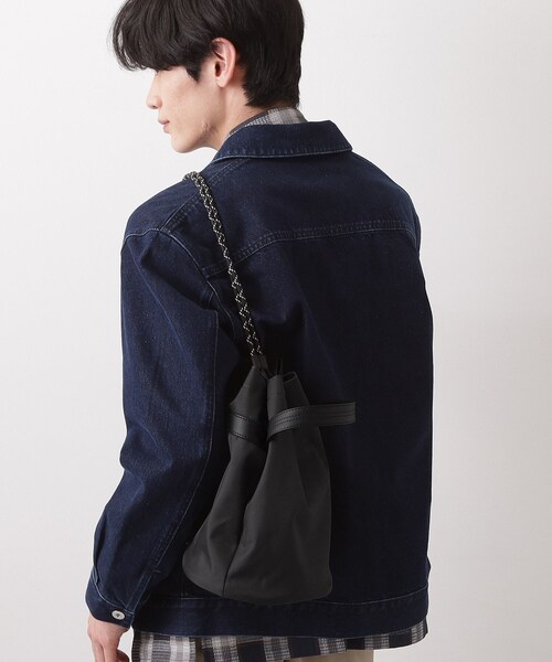 THE SHOP TK (ザ ショップ ティーケー )の「ツイル2WAY 巾着バッグ(ショルダーバッグ・メンズ・ブラック/ブラック系1/ダークグレー・00)」の8枚目の写真