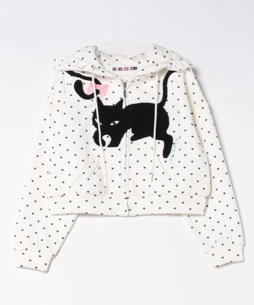 L.H.P(エルエイチピー)の「CFIERCE/フィアス/CAT POLKA DOT ZIPUP(パーカー・レディース・ホワイト/グレー・M/S)」の7枚目の写真