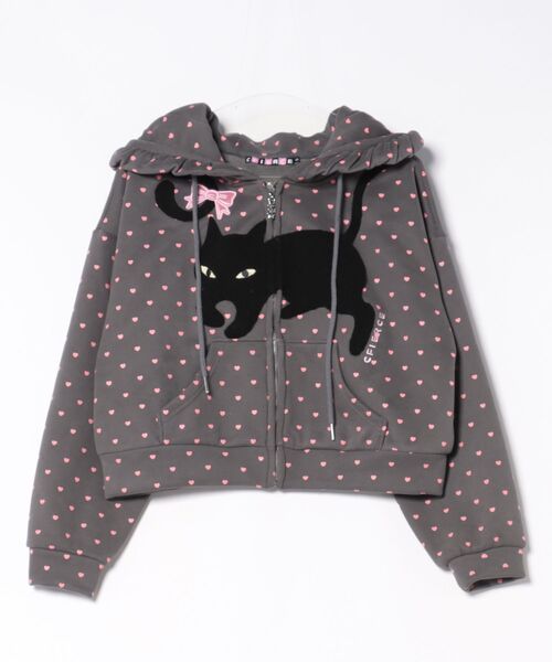 L.H.P(エルエイチピー)の「CFIERCE/フィアス/CAT POLKA DOT ZIPUP(パーカー・レディース・ホワイト/グレー・M/S)」の9枚目の写真