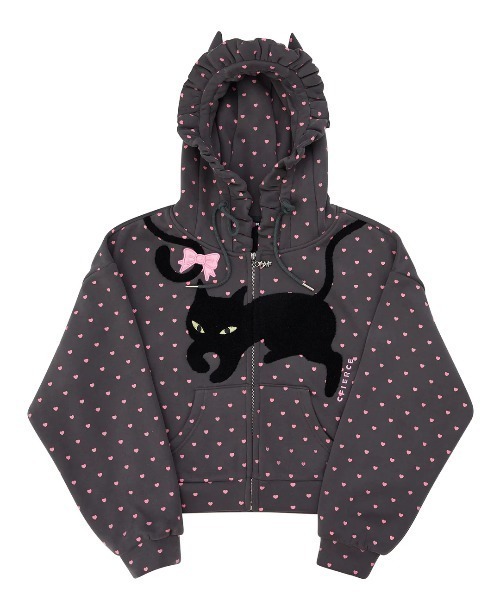 L.H.P(エルエイチピー)の「CFIERCE/フィアス/CAT POLKA DOT ZIPUP(パーカー・レディース・ホワイト/グレー・M/S)」の6枚目の写真