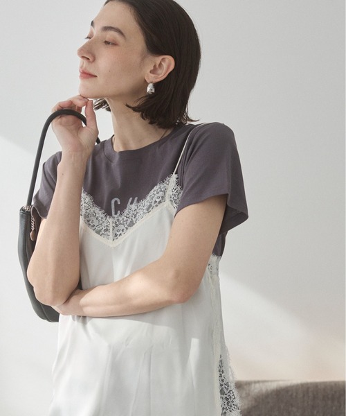 ANGIE（アンジー）の「サテンレースキャミソール（キャミソール・レディース・アイボリー/ブラック・FREE）」の10枚目の写真