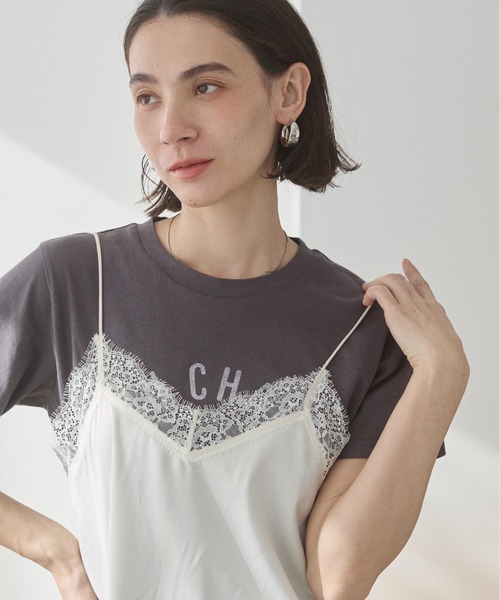 ANGIE（アンジー）の「サテンレースキャミソール（キャミソール・レディース・アイボリー/ブラック・FREE）」の12枚目の写真