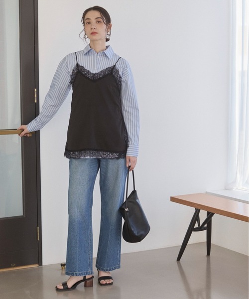 ANGIE（アンジー）の「サテンレースキャミソール（キャミソール・レディース・アイボリー/ブラック・FREE）」の6枚目の写真