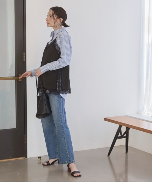 ANGIE（アンジー）の「サテンレースキャミソール（キャミソール・レディース・アイボリー/ブラック・FREE）」の7枚目の写真