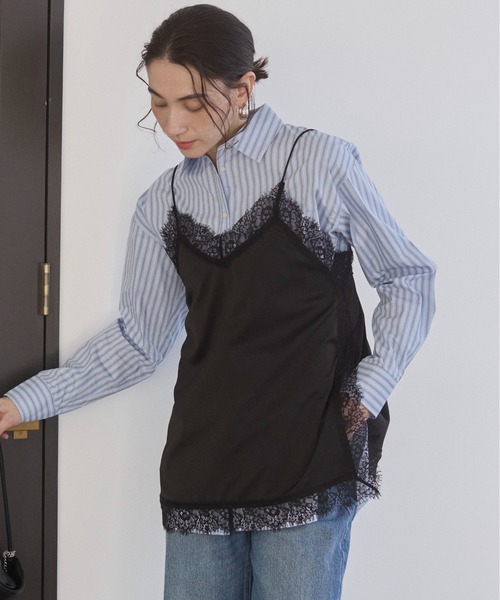 ANGIE（アンジー）の「サテンレースキャミソール（キャミソール・レディース・アイボリー/ブラック・FREE）」の13枚目の写真