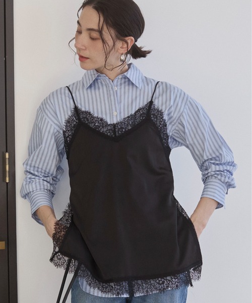 ANGIE（アンジー）の「サテンレースキャミソール（キャミソール・レディース・アイボリー/ブラック・FREE）」の14枚目の写真