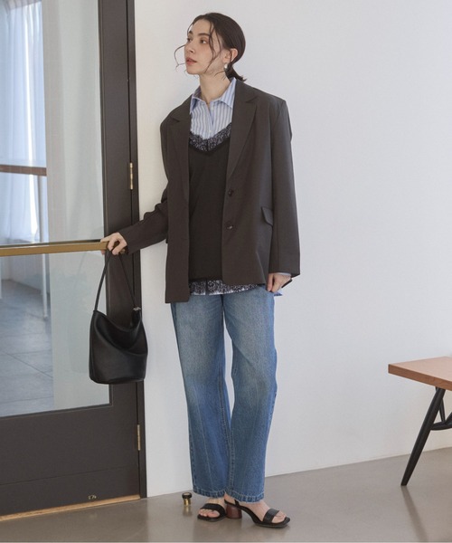 ANGIE（アンジー）の「サテンレースキャミソール（キャミソール・レディース・アイボリー/ブラック・FREE）」の8枚目の写真