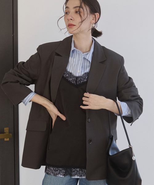 ANGIE（アンジー）の「サテンレースキャミソール（キャミソール・レディース・アイボリー/ブラック・FREE）」の17枚目の写真