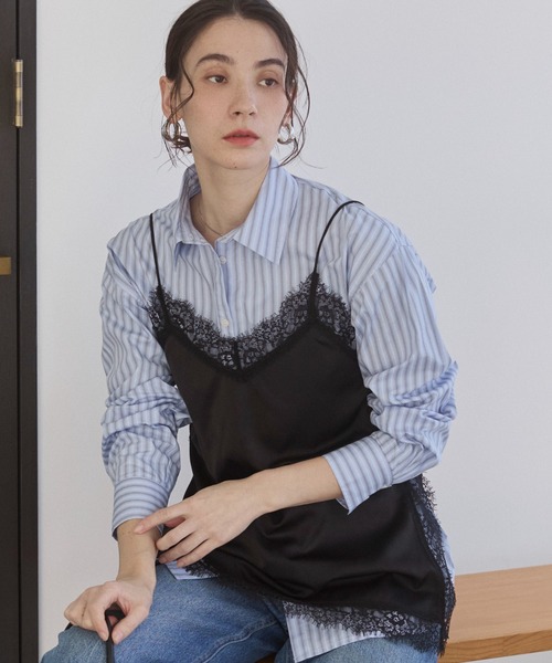 ANGIE（アンジー）の「サテンレースキャミソール（キャミソール・レディース・アイボリー/ブラック・FREE）」の18枚目の写真