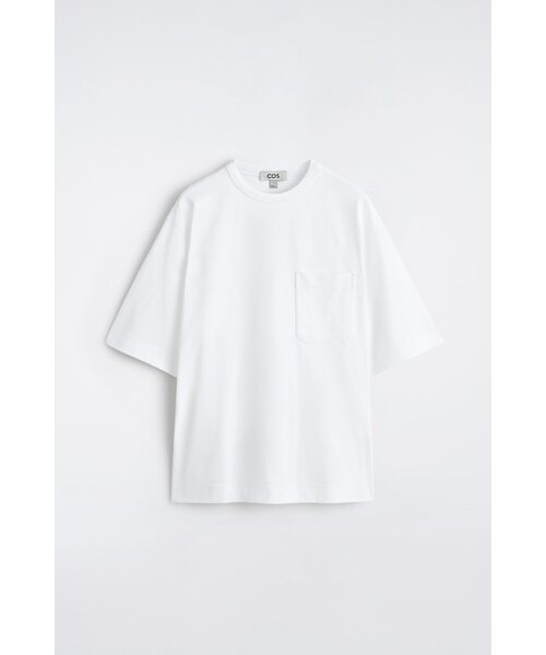COS(コス)の「オーバーサイズヘビーウェイトTシャツ(Tシャツ/カットソー・メンズ・ライトブルー/ホワイト系/ネイビー/ブラック×カーキ・L/S/XL/M/XS)」の11枚目の写真