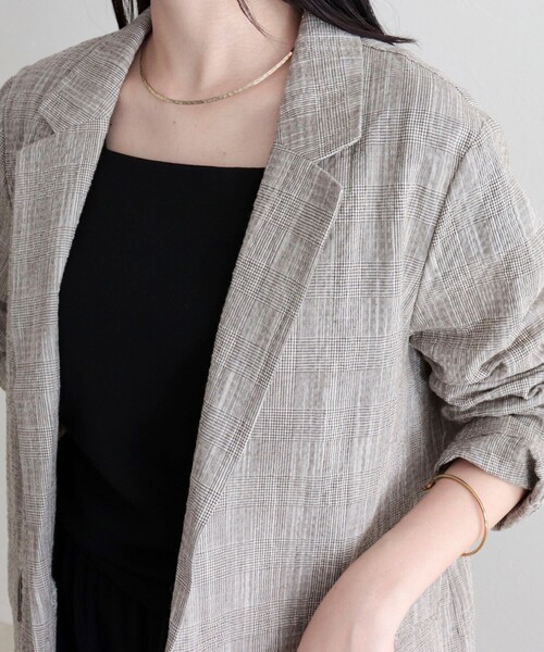 fredy emue（フレディエミュ）の「バンピースラブジャケット（テーラードジャケット・レディース・ブラウン系その他/グレー系その他・38）」の10枚目の写真