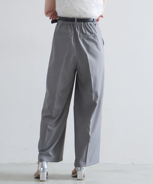 &. NOSTALGIA（アンドドットノスタルジア）の「タックワイドパンツ（セットアップ）（その他パンツ・レディース・ネイビー/グレー・M）」の15枚目の写真