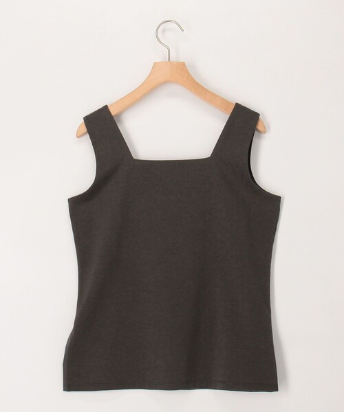 NOLLEY’S（ノーリーズ）の「スクエアネックサテンドッキングタンクトップ（Tシャツ/カットソー・レディース・チャコールグレー/ブラウン/キナリ/オフホワイト・38）」の11枚目の写真