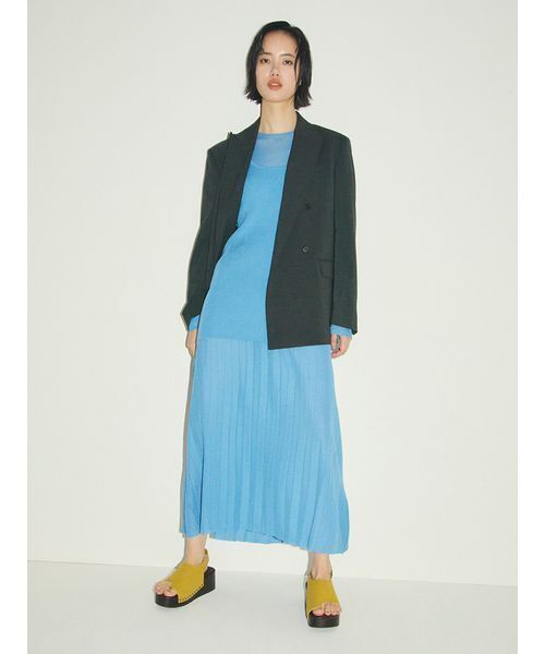 Mila Owen(ミラオーウェン)の「シアーニットワンピース(ワンピース・レディース・ブラック/ホワイト/ブルー・0/1)」の16枚目の写真