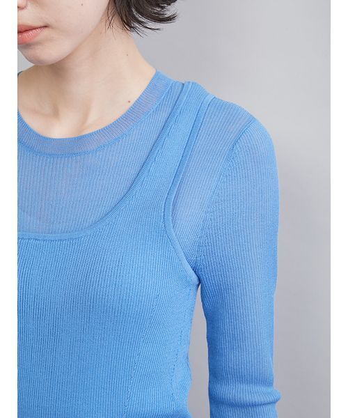 Mila Owen(ミラオーウェン)の「シアーニットワンピース(ワンピース・レディース・ブラック/ホワイト/ブルー・0/1)」の22枚目の写真