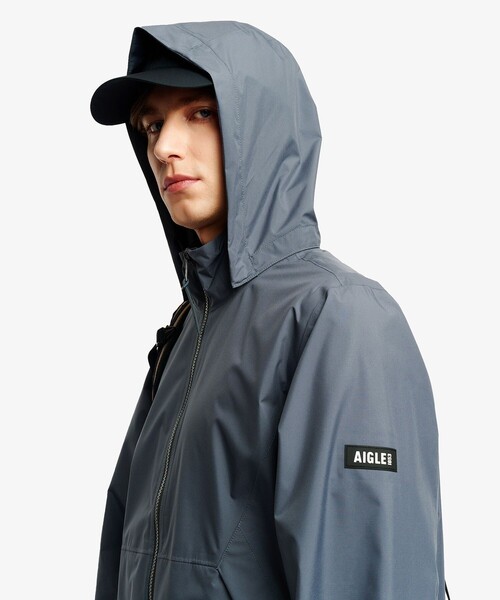 AIGLE(エーグル)の「透湿防水 PERTEX 2.5レイヤー ライトウェイトジャケット / フード取り外し可(マウンテンパーカー・メンズ・グレー/ブラック・M/XL/L)」の3枚目の写真