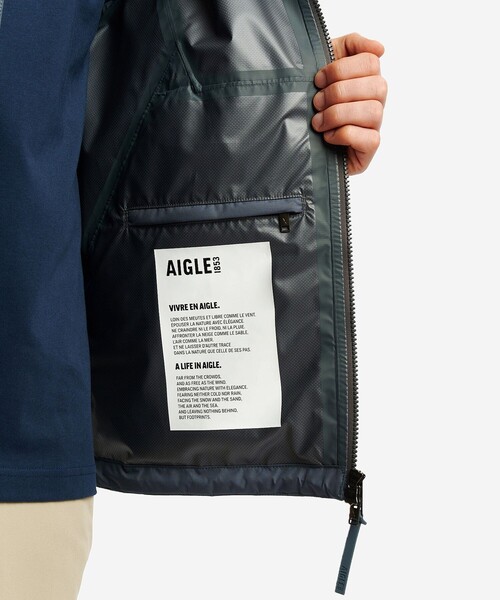 AIGLE(エーグル)の「透湿防水 PERTEX 2.5レイヤー ライトウェイトジャケット / フード取り外し可(マウンテンパーカー・メンズ・グレー/ブラック・M/XL/L)」の9枚目の写真