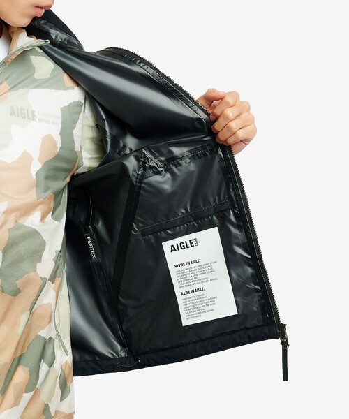 AIGLE(エーグル)の「透湿防水 PERTEX 2.5レイヤー ライトウェイトジャケット / フード取り外し可(マウンテンパーカー・メンズ・グレー/ブラック・M/XL/L)」の15枚目の写真