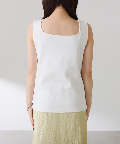 COLLAGE GALLARDAGALANTE（コラージュガリャルダガランテ）の「ドライコットンノースリニット/セットアップ可/アンサンブル可（ニット/セーター・レディース・チャコールグレー/レモンイエロー/ホワイト・FREE）」の16枚目の写真