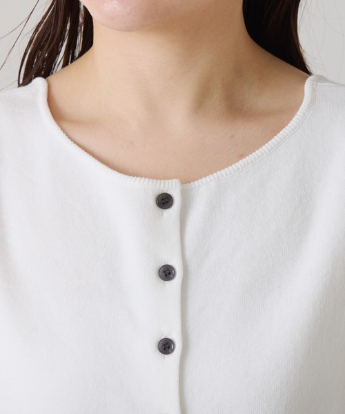 COLLAGE GALLARDAGALANTE（コラージュガリャルダガランテ）の「ドライコットンノースリニット/セットアップ可/アンサンブル可（ニット/セーター・レディース・チャコールグレー/レモンイエロー/ホワイト・FREE）」の17枚目の写真