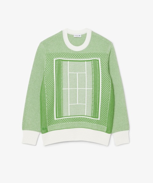 LACOSTE（ラコステ）の「テニスコートモチーフ ジャカードニットセーター（ニット/セーター・メンズ・グリーン・4/3/2/5）」の5枚目の写真