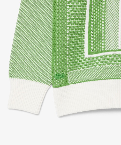 LACOSTE（ラコステ）の「テニスコートモチーフ ジャカードニットセーター（ニット/セーター・メンズ・グリーン・4/3/2/5）」の7枚目の写真