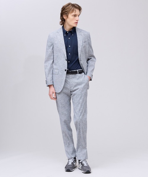 J.PRESS(ジェイプレス)の「【超軽量 / 清涼感 / 洗える / セットアップ対応】【MECHANICAL】 ハイパワーストレッチ リネンルックジャケット_26年モデル(テーラードジャケット・メンズ・ネイビー系8/ブルー系/ライトグレー系/ベージュ系・SMALL/MEDIUM/LARGE/BM/BL/X-LARGE)」の6枚目の写真