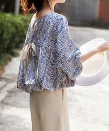 AMAJI（アマジ）の「バックリボンボタニカルブラウス（シャツ/ブラウス）」