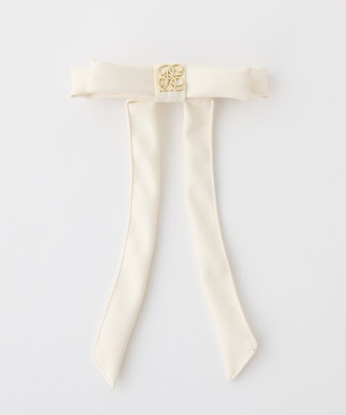 one after another NICE CLAUP（ワンアフターアナザーナイスクラップ）の「【Eliane Collection】リボンバレッタ（バレッタ/ヘアクリップ・レディース・ベージュ/ブラック/アイボリー・FREE）」の2枚目の写真