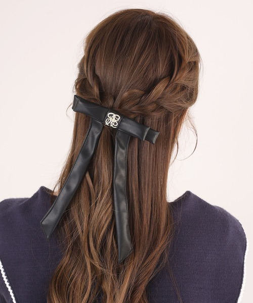 one after another NICE CLAUP（ワンアフターアナザーナイスクラップ）の「【Eliane Collection】リボンバレッタ（バレッタ/ヘアクリップ・レディース・ベージュ/ブラック/アイボリー・FREE）」の5枚目の写真