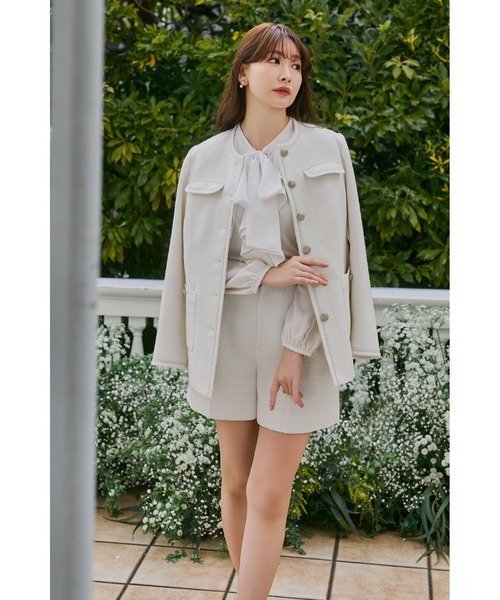 Her lip to(ハーリップトゥー)の「Ruffled Frill Bow Blouse(シャツ/ブラウス・レディース・ホワイト・S/M)」の4枚目の写真
