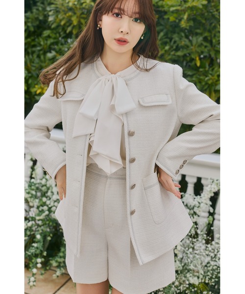 Her lip to(ハーリップトゥー)の「Ruffled Frill Bow Blouse(シャツ/ブラウス・レディース・ホワイト・S/M)」の5枚目の写真