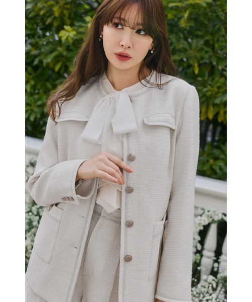 Her lip to(ハーリップトゥー)の「Ruffled Frill Bow Blouse(シャツ/ブラウス・レディース・ホワイト・S/M)」の6枚目の写真