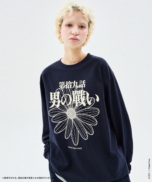 OVERSIZED TSHIRT LONG SLEEVE FLOWERMARDI EVA SHINJI（Tシャツ