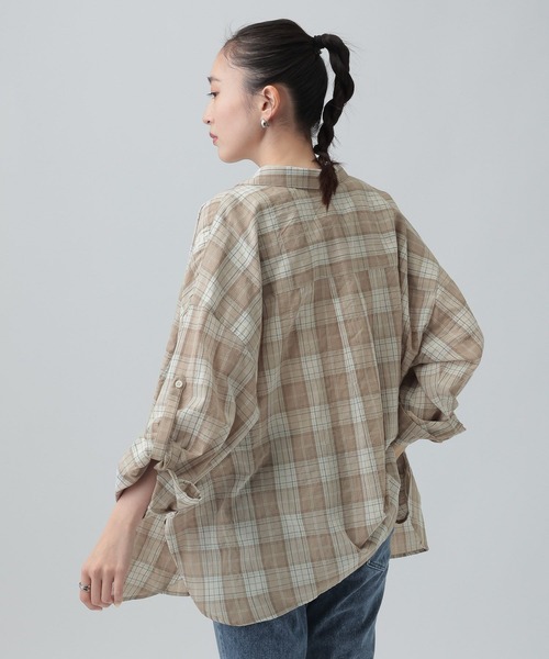 LEPSIM（レプシィム）の「ワッシャーチェック長袖シャツ　650685（シャツ/ブラウス・レディース・ブルー/ブラック/ライトピンク/ベージュ・FREE）」の19枚目の写真