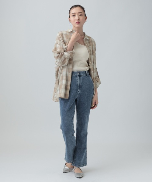 LEPSIM（レプシィム）の「ワッシャーチェック長袖シャツ　650685（シャツ/ブラウス・レディース・ブルー/ブラック/ライトピンク/ベージュ・FREE）」の20枚目の写真