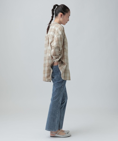 LEPSIM（レプシィム）の「ワッシャーチェック長袖シャツ　650685（シャツ/ブラウス・レディース・ブルー/ブラック/ライトピンク/ベージュ・FREE）」の22枚目の写真